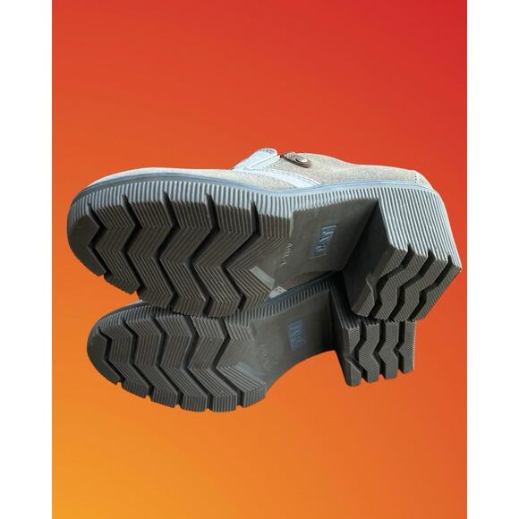 Caterpillar CAT Chunky Platform Y2K Lug Heels Leather Beige Tan Suede Shoes 9 - Picture 12 of 12